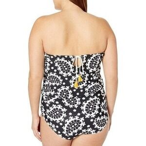 Anne Cole 16W RIVIERA PAISLEY Blouson Strapless 1PC Swimsuit 124640